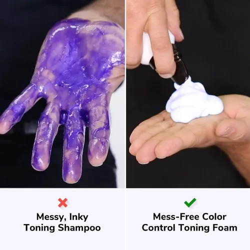 Vista 6 de COLOR WOW Espuma tonificante púrpura de control de color para cabello rubio