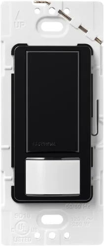 Vista 29 de Lutron Maestro Interruptor de luz con sensor de movimiento y placa de pared para baño, garaje, lavandería, cualquier bombilla, sensor de ocupación