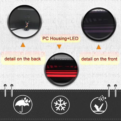 Vista 3 de Luces traseras LED de 3ª freno, luces traseras centrales piloto compatibles con Tesla Modelo Y 2020 2021 2022 intermitentes de remolque de repuesto
