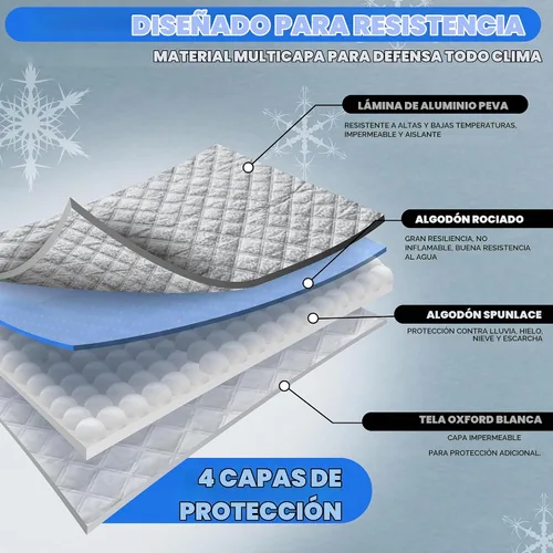 Vista 6 de EcoNour - Cubierta de nieve para parabrisas de coche - Cubierta de hielo para parabrisas con 4 capas de grosor, cubierta de protección contra