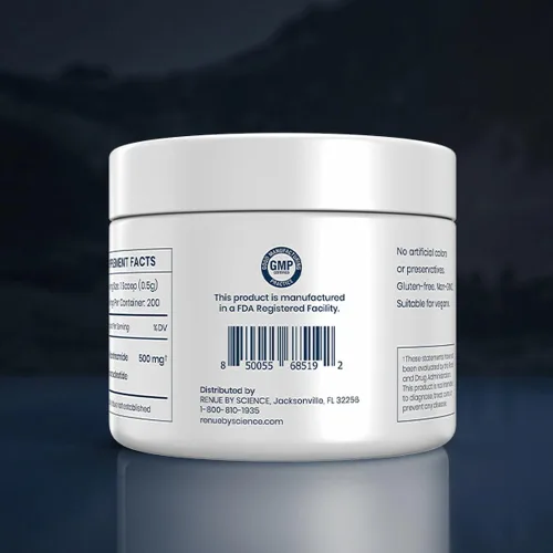 Vista 5 de Renue By Science NMN Powder Suplemento en polvo de disolución rápida de 3.53 oz 500 mg de mononucleótido de nicotinamida por porción Fabricado