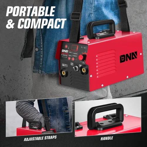 Vista 7 de DNA Motoring Soldador MIG portátil 140A, Soldador de núcleo de flujo de 110 V, 2 en 1 Stick MMA/Flux MIG Máquina de soldadura IGBT Inversor, Máquina