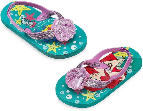 Vista 2 de Disney Store Ariel - Chanclas para niña con diseño de sirena, color verde
