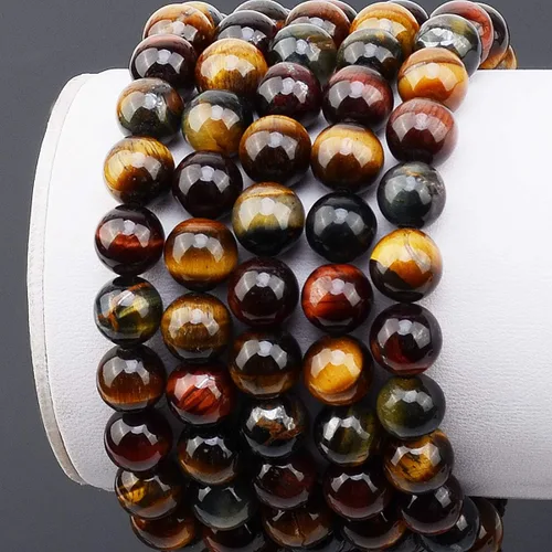 Vista 3 de Massive Beads - Pulsera de cuentas de cristales de macramé con poder curativo natural, unisex, ajustable, 516 pulgadas (8 mm)