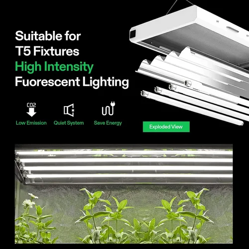 Vista 6 de VIVOSUN Bombillas T5 de crecimiento de 2 pies y 22 pulgadas, 24 W, 6500 K, tubos fluorescentes HO, bombilla blanca fría T5 para lámparas T5 de 22