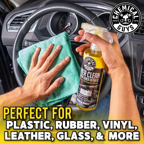 Vista 4 de Chemical Guys SPI_663_16 InnerClean Detallador y protector rápido de interiores (16 fl oz/473 ml), amarillo Spray-and-wipe detailer cleans and