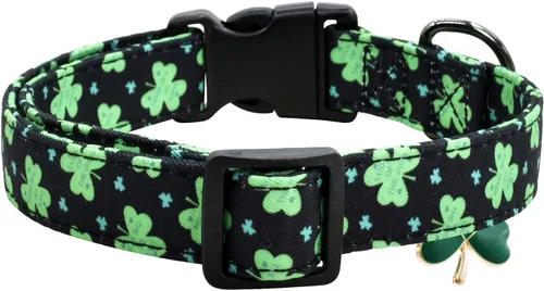 Vista 2 de Collar de perro con patrones de flores con accesorios, collares de algodón suave para perros pequeños, medianos y grandes, hembras y machos