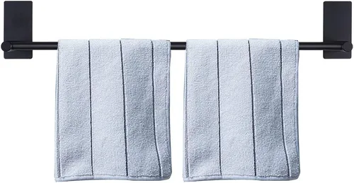 Vista 8 de NearMoon toallero de barra autoadhesivo de acero inoxidable para baño, soporte para colgar toallas en la pared, estilo contemporáneo, sin