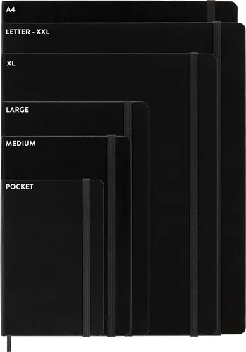 Vista 7 de Moleskine Asunto Diario Cahier, tapa suave, XL (7.5 x 9.75 pulgadas), negro y rojo arándano, 160 páginas (juego de 2)