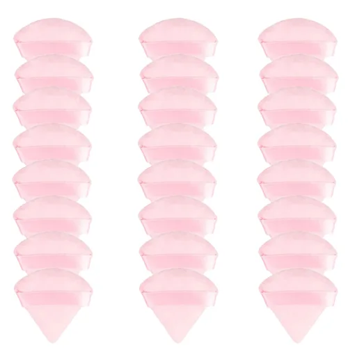 Vista 10 de 12DP12LP - 24 piezas de soplo de polvo, de algodón triangular, lavable para la cara, para polvo suelto, cuerpo, base cosmética, esponja