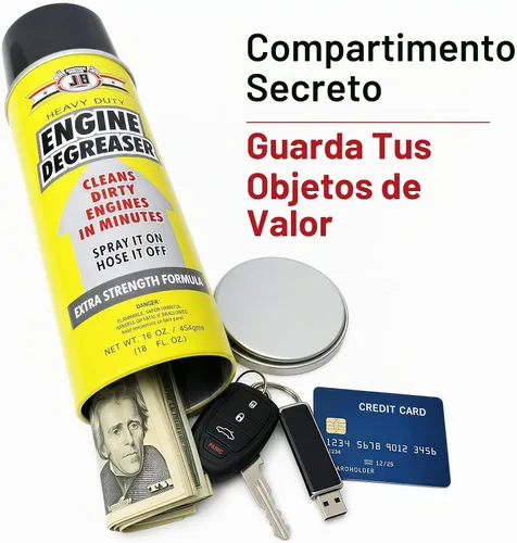 Vista 6 de Desengrasante de motor con bolsa a prueba de olores de grado alimenticio con compartimento oculto para llaves, dinero en efectivo y objetos