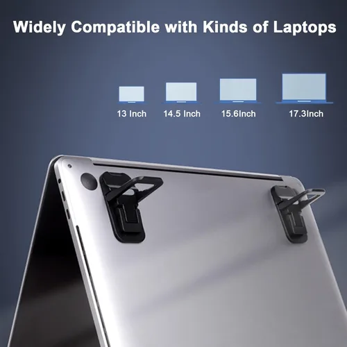 Vista 5 de Mini soporte portátil para teclado de computadora de escritorio, elevador de teclado de aleación de zinc con 2 ángulos ajustables, elevador plegable