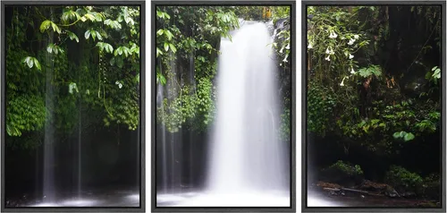 Vista 30 de SIGNWIN Lienzo enmarcado para pared, juego de decoración de guardería de bosques, niebla y niebla sobre bosque de montaña oscura, naturaleza, arte