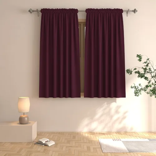 Vista 40 de UPOPO Cortinas beige de 45 pulgadas de largo para oscurecer la habitación, paneles de cortina para ventana, bolsillo para cortinero, cortinas