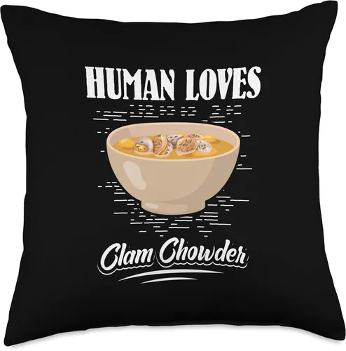 Vista 4 de Clam Chowder Gifts - Clam Chowder Apparel Human Loves - Almohada de almejas, 16 x 16 pulgadas, multicolor