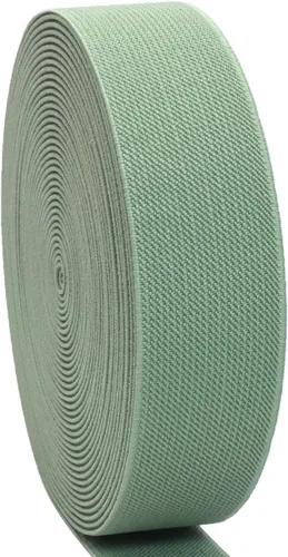 Vista 8 de Banda elástica de punto negro de 1-1/2 pulgadas, 10 yardas, 1.496 in, tejido de sarga de doble cara, correas elásticas pesadas, banda elástica