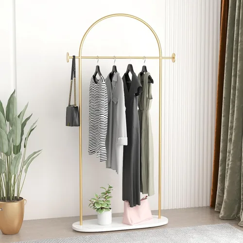 Vista 11 de Percheros de ropa negros, perchero industrial moderno con estante, perchero independiente resistente, soporte de metal con ganchos para oficina