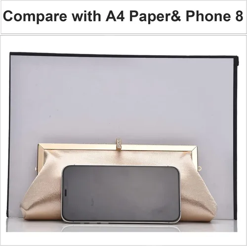 Vista 5 de Bolsa de embrague clásica de satén de lujo con elegante bolso cruzado con diamantes de imitación para boda novia graduación graduación
