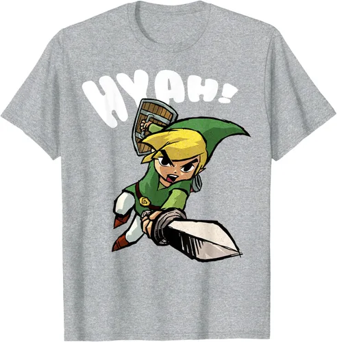 Vista 6 de Nintendo Legend of Zelda Link Hyah Poster - Camiseta pequeña Azul Marino