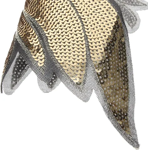 Vista 3 de Gold Sequin Embroidered Angel Wing Patch, Large Wing Design Clothes Applique for Jackets, Decorative Embroidered Badges Costume Accessory for Women