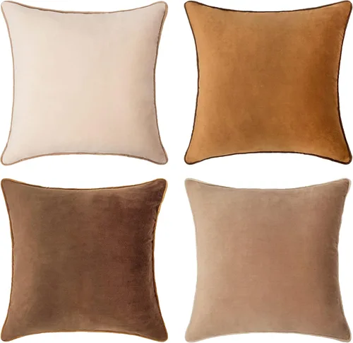Vista 19 de MONDAY MOOSE - Juego de 4 fundas de cojín decorativas de terciopelo suave, diseño moderno de doble cara; mezcla y combina, rellenos de almohada