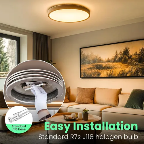 Vista 7 de Lustaled Bombillas halógenas de 500 W, R7s, bombilla LED de 4.646 in, 4.7 pulgadas, bombillas halógenas T3, 2800 K, blanco cálido, tipo J, doble