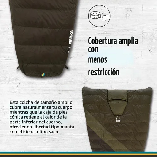 Vista 4 de Sierra Designs Cloud - Saco de dormir de 20 grados DriDown ultraligero sin cremallera para mochileros y camping