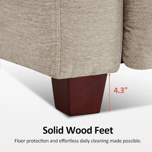Vista 7 de MCombo Sofá Reclinable de 88.6'', Sofá Reclinable Eléctrico Wall Hugger con Reposacabezas Ajustable, Puertos de Carga USB A y C, Patas de Madera