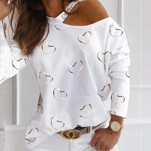 Vista 2 de Camisetas casuales para mujer, cuello redondo, casual, color azul marino, ajuste seco, Blanco