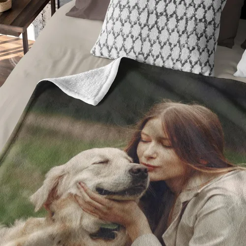 Vista 4 de Gowelly Manta personalizada con imagen, manta personalizada con fotos para adultos, niños, familia, mejores amigos en cumpleaños, Navidad, boda
