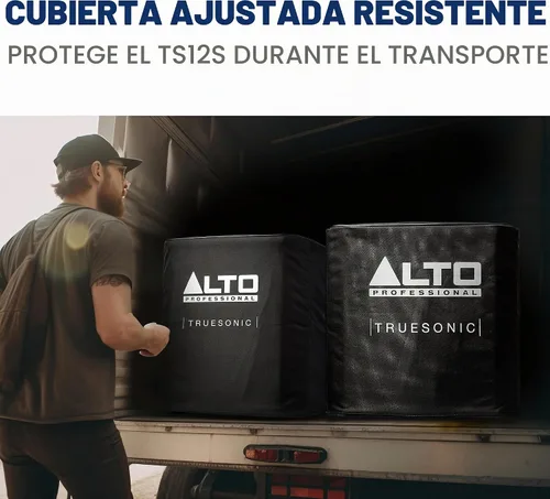 Vista 5 de ALTO Cubierta deslizable duradera para subwoofer amplificado TS12S con construcción de forro de nailon y acceso al mango