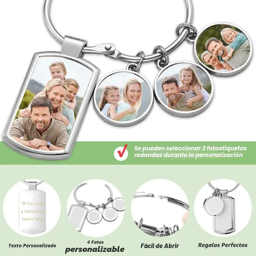 Vista 2 de Llavero personalizado con imagen, Llaveros Personalizados 4-imagen