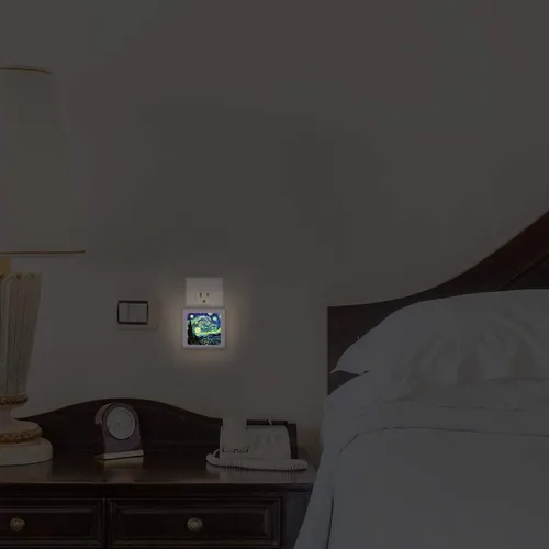 Vista 5 de Luz nocturna LED regulable con sensor automático del atardecer al amanecer, brillo ajustable, luz cálida, luz nocturna de encendido y apagado Van