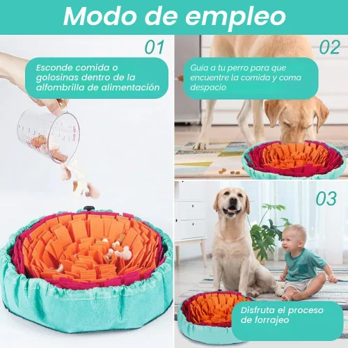 Vista 8 de Vivifying Alfombrilla de olfateo para perros, alfombrilla interactiva para olfatear y comer lentamente y mantenerse ocupado, juguetes ajustables