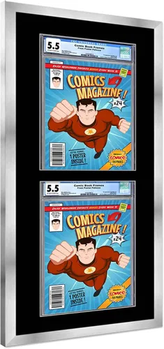 Vista 37 de Poster Palooza Marco de cómics con paspartú para 1 cómic de grado CGC, CBCS o PGX, marco de cómic de bronce para cómic de 8.125 x 13 pulgadas