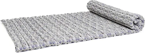 Vista 76 de Leewadee - Colchón de piso plegable - Futón japonés enrollable -Alfombra de tatami triple pliegue - Cama de piso para invitados - Colchón de camping