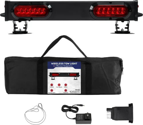 Vista 15 de Master Tailgaters Barra de luz inalámbrica de remolque de 19 pulgadas LED ultra brillante Luces de señal multifuncionales Montaje magnético