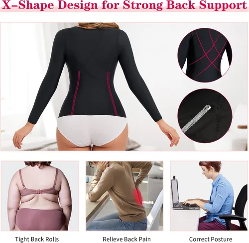 Vista 5 de Gotoly Corsé de entrenamiento de cintura para mujer, faja moldeadora superior del brazo, moldeadora quirúrgica más delgada