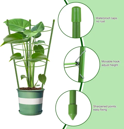 Vista 3 de Jaula de tomate con soporte para plantas de jardín, enrejado mejorado para plantas trepadoras, kits de enrejado para plantas (paquete de 2 - 18)
