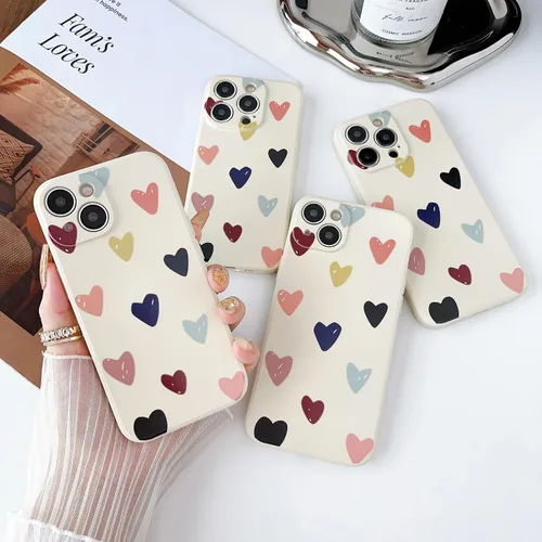 Vista 2 de Funda protectora para iPhone 12 para mujeres y niñas, diseño lindo de silicona suave, protección de cámara con forma de corazón, para iPhone 12
