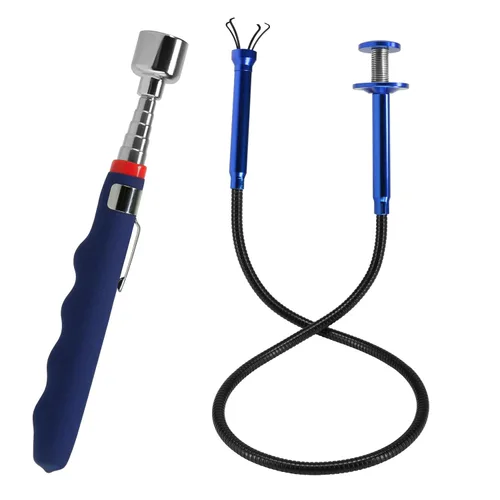 Vista 9 de Herramienta de recogida de garras con luz LED magnética brillante, herramienta de recogida magnética de 24.4 pulgadas de largo, herramienta