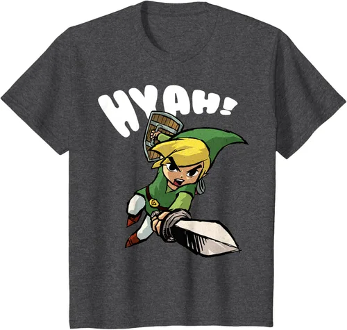 Vista 27 de Nintendo Legend of Zelda Link Hyah Poster - Camiseta pequeña Azul Marino