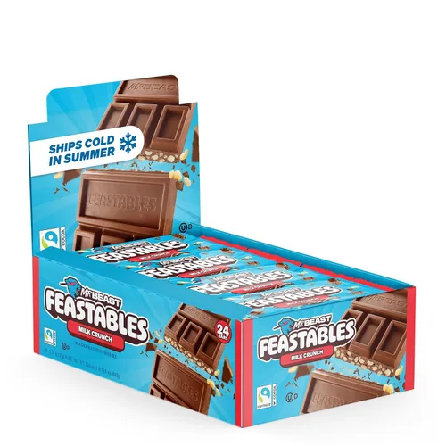 Vista 10 de MrBeast Feastables - Barra de chocolate con leche, tamaño completo, 24