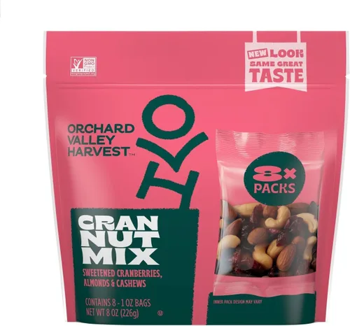 Vista 17 de Orchard Valley Harvest - Mezcla de nueces con chocolate, multipack, 1 oz (paquete de 8), pasas cubiertas de chocolate negro, almendras y cacahuetes