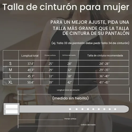 Vista 6 de YooAi Cinturón de cuero para mujer, cinturón de cintura delgada para vestidos, pantalones vaqueros, con hebilla dorada Negro