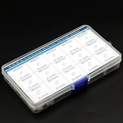 Vista 2 de M4 M5 M6 - Juego de tornillos ranurados de nailon con kit de colección de pivotes planos, 300 piezas