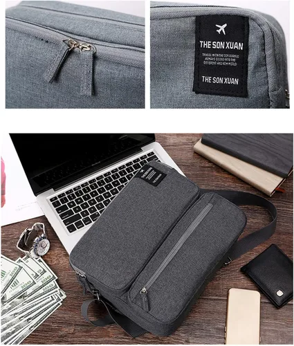 Vista 5 de Bolso de hombro para mujeres y hombres bolsa de hombro y mensajero para laptop bolsos de viaje con múltiples bolsillos bolsa de trabajo