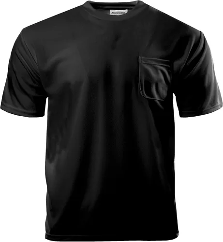 Vista 2 de JORESTECH Camiseta de trabajo de manga corta naranja o amarilla de alta visibilidad con bolsillo en el pecho, tela que absorbe la humedad