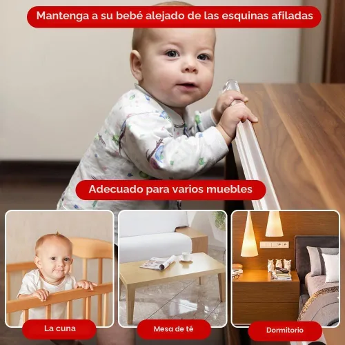 Vista 3 de Protector de bordes para bebés, tira protectora de borde transparente, cinta de cubierta de borde afilado, protectores protectores autoadhesivos