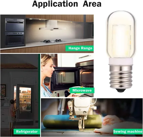 Vista 6 de LED microondas refrigerador campana extractora sobre estufa reemplazo 8206232A E17 base intermedia 40W bombilla incandescente 120V 3W 360lm